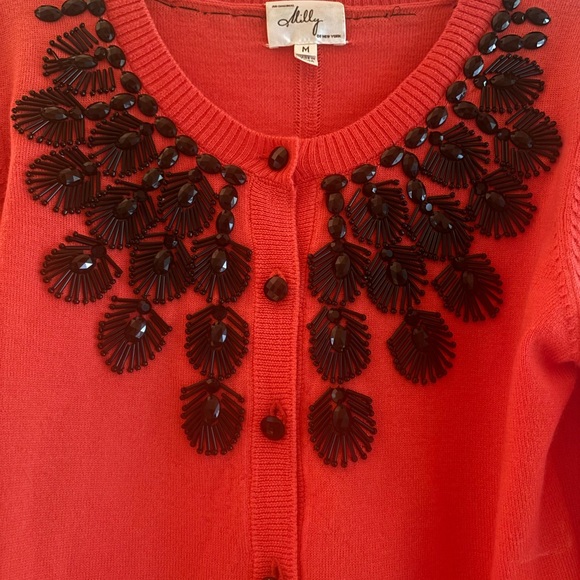 MILLY beaded cardigan size M - Picture 12 of 12